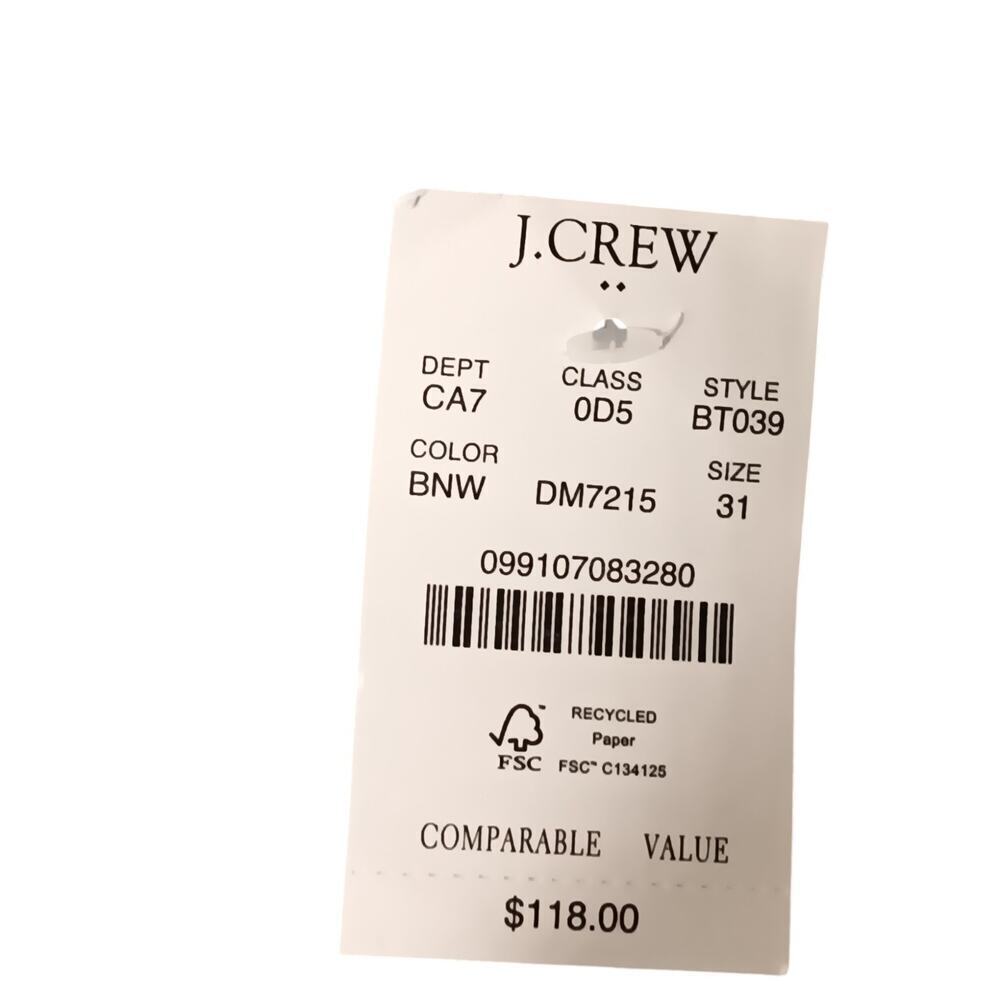 New J.Crew Women’s Utility Workwear Jeans Blue Size 31 Cropped Straight Leg - Picture 12 of 13